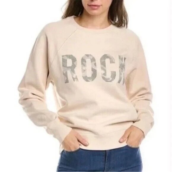 Zadig & Voltaire Camo Rock Strass Beige Pullover Crewneck Studded Sweatshirt M - Picture 8 of 8